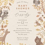"Woodland autumn" - Baby Shower Invitations in Pumpkin by Jennifer Wick - Detail