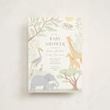 "Lovely jungle" - Baby Shower Invitations in Sage by Sabrin Deirani - Front