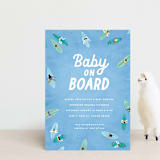 "Baby on Board" - Baby Shower Invitations in Aqua by Jessie Steury - Front