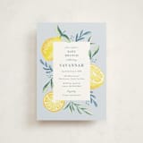 "Lemons" - Baby Shower Invitations in Pale Blue by Megan Cash - Front