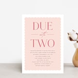 "Due With Two" - Baby Shower Invitations in Carnation by Erica Krystek - Front