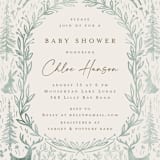 "The Story Begins" - Baby Shower Invitations in Sage by Petra Kern - Detail
