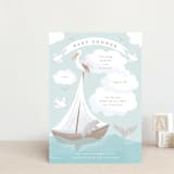 "Little Sailboat" - Baby Shower Invitations in Sky by Jennifer Holbrook - Front