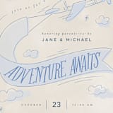 "Fly With Me" - Baby Shower Invitations in Sky by Vera Lim - Detail