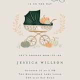 "Pumpkin Stroller" - Baby Shower Invitations in Pumpkin by Petra Kern - Detail