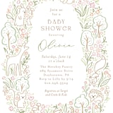 "Woodland Beginnings" - Baby Shower Invitations in Watermelon by Jennifer Wick - Detail