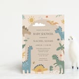 "Baby Dino" - Baby Shower Invitations in Tan by Britt - Front