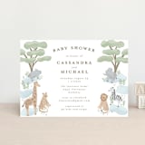 "Little Animal World" - Baby Shower Invitations in Air by Jennifer Holbrook - Front