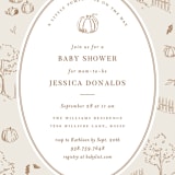 "autumn toile" - Baby Shower Invitations in Acorn by Rebecca Durflinger - Detail