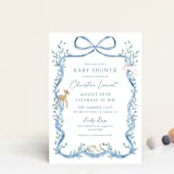 "Ribbon Garden" - Baby Shower Invitations in Blueberry by Elly - Front
