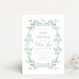 "Baby Shower Wreath" - Baby Shower Invitations in Celeste by Melinda Denison - Front