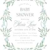 "Baby Shower Wreath" - Baby Shower Invitations in Celeste by Melinda Denison - Detail