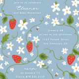 "Berry Sweet" - Baby Shower Invitations in Blueberry by Hudson meet Rose - Detail
