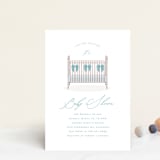 "Crib Bows" - Baby Shower Invitations in Powder Blue by Carolyn MacLaren - Front