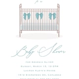 "Crib Bows" - Baby Shower Invitations in Powder Blue by Carolyn MacLaren - Detail