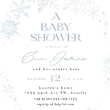 "Winter Baby Snowflakes" - Baby Shower Invitations in Bluebell by Alethea and Ruth - Detail