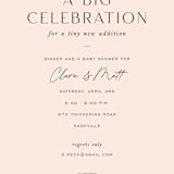 "big celebration, tiny addition" - Baby Shower Invitations in Blush by Sara Hicks Malone - Detail