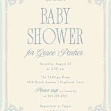 "French Frame" - Baby Shower Invitations in Powder by Robert and Stella - Detail