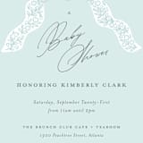 "Dainty" - Baby Shower Invitations in Tiffany Blue by Paper Raven Co. - Detail