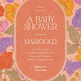 "Vintage Garden" - Baby Shower Invitations in Peach by Simona Camp - Detail