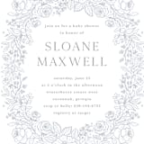 "Wild Roses" - Baby Shower Invitations in Powder Blue by Kristen Smith - Detail