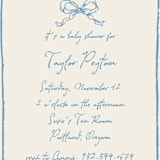 "ribbon bow drawing" - Baby Shower Invitations in Dusty Blue by Cass Loh - Detail
