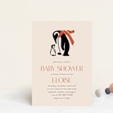 "Penguin Print" - Baby Shower Invitations in Scarlet by Lauren Jinhee - Front
