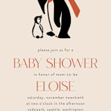 "Penguin Print" - Baby Shower Invitations in Scarlet by Lauren Jinhee - Detail