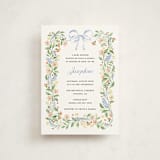 "Garden Ribbon" - Baby Shower Invitations in Bluebell by Sarah Knight - Front