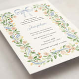 "Garden Ribbon" - Baby Shower Invitations in Bluebell by Sarah Knight - Detail