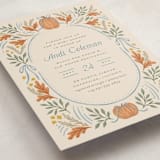 "Pumpkins + Bows" - Baby Shower Invitations in Cornflower by Laura Hankins - Detail