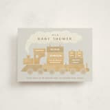 "Choo Choo Train" - Baby Shower Invitations in Slate by Adelyn T. - Front