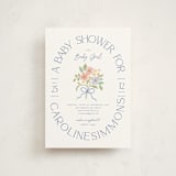 "Bitty Bouquet" - Baby Shower Invitations in Periwinkle by Paper Raven Co. - Front