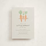 "Little Sprout" - Baby Shower Invitations in Grain by Itsy Belle Studio - Front