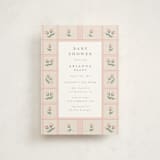 "Rose Quilt" - Baby Shower Invitations in Blush by Jennifer Holbrook - Front