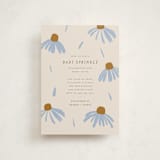 "Flower Sprinkle" - Baby Shower Invitations in Sky by Aviva Atri - Front