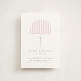 "Bow Brolly" - Baby Shower Invitations in Rose by Angela Thompson - Front