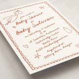 "Stork Party" - Baby Shower Invitations in Tangerine by Zani van Zyl - Detail