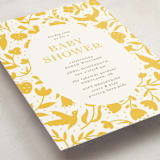"Hummingbird Garden" - Baby Shower Invitations in Saffron by Eve Schultz - Detail