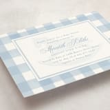 "Classic Gingham" - Baby Shower Invitations in Sky by Melinda Denison - Detail