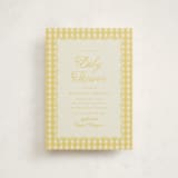 "Scalloped Gingham" - Baby Shower Invitations in Lemonade by Brianne Larsen - Front