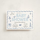 "Nautical doodles" - Baby Shower Invitations in Denim by Cass Loh - Front