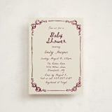 "Bow Corners" - Baby Shower Invitations in Rosewood by Cass Loh - Front