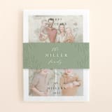 "Minimal Botanical Monogram" - Holiday Belly Bands in Greenery by Kelly Schmidt - Assembled