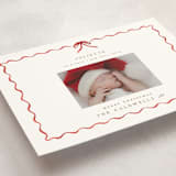 "lovely holiday" - Holiday Birth Announcement Cards in Crimson by Grae - Detail