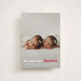 "a merry addition" - Holiday Birth Announcement Cards in Frosting by Liz Conley - Front