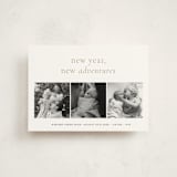 "Awaits" - Holiday Birth Announcement Cards in Ink by Blustery August - Front