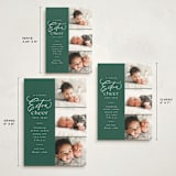 "Extra Cheer Here" - Holiday Birth Announcement Cards in Fir by Everett Paper Goods - Formats Available