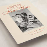 "Retro" - Holiday Birth Announcement Cards in Cherry by Oscar and Emma - Karly Depew - Detail