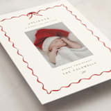 "lovely holiday" - Holiday Birth Announcement Cards in Crimson by Grae - Detail
